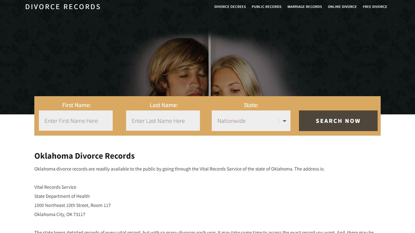 Oklahoma Divorce Records | Enter Name & Search | 14 Days FREE