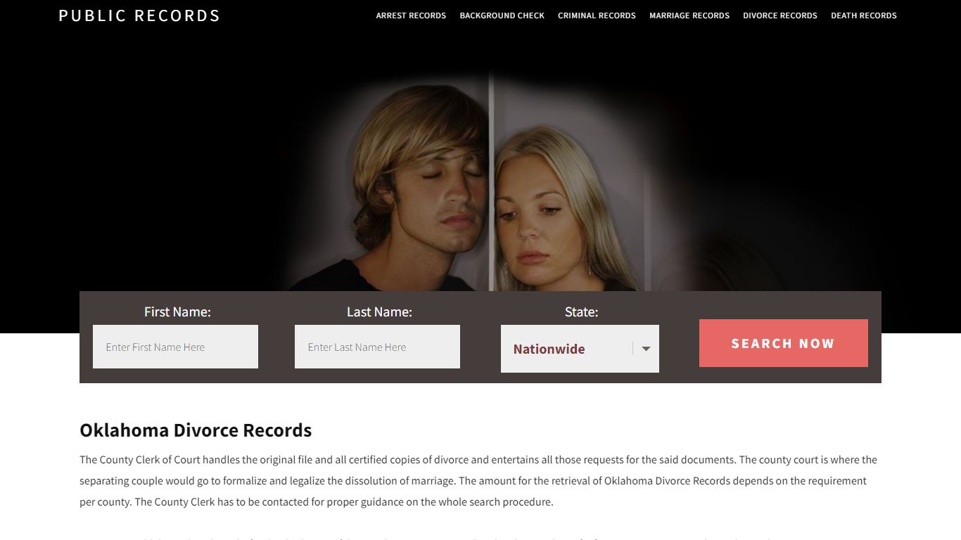 Oklahoma Divorce Records | Enter Name and Search. 14Days Free